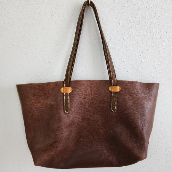 Consuela Breezy East/West Magdalena Pebbled Brown Leather Tote Bag - Picture 2 of 6